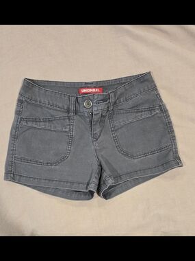UNIONBAY Women's Gray Front-Pocket Denim Shorts